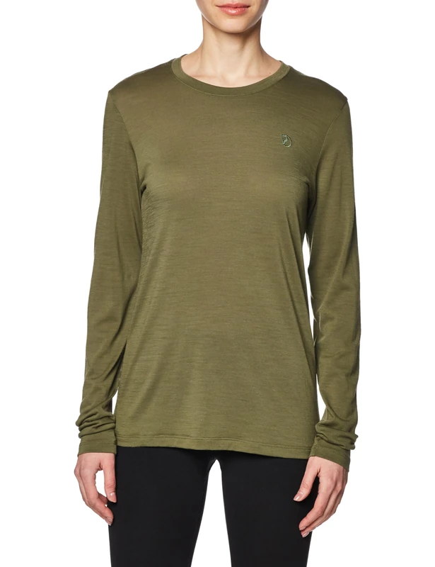 Fjallraven 84102-625 Abisko Wool LS W Sweatshirt Women's Laurel Green Size XL