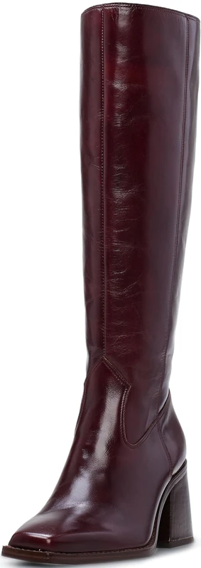 Vince Camuto Women's Sangeti2 Sangeti Wide Calf Stacked Heel Knee High Boot, Dark Mahogany, 6 UK