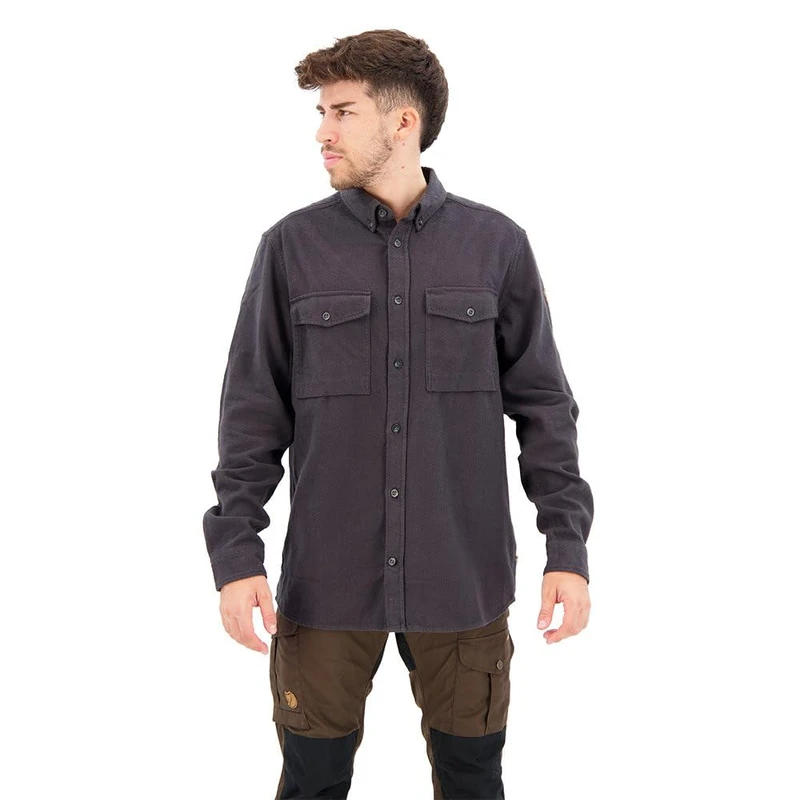 FJALLRAVEN 81478-030-030 Övik Twill Shirt M T-Shirt Men's Dark Grey-Dark Grey Size XXL