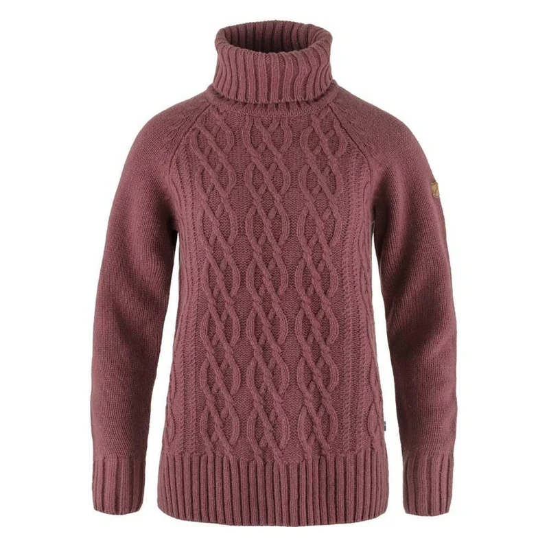 Fjallraven 84793-410 Övik Cable Knit Roller Neck W/Övik Cable Knit Roller Neck W Sweatshirt Women's Mesa Purple Size M