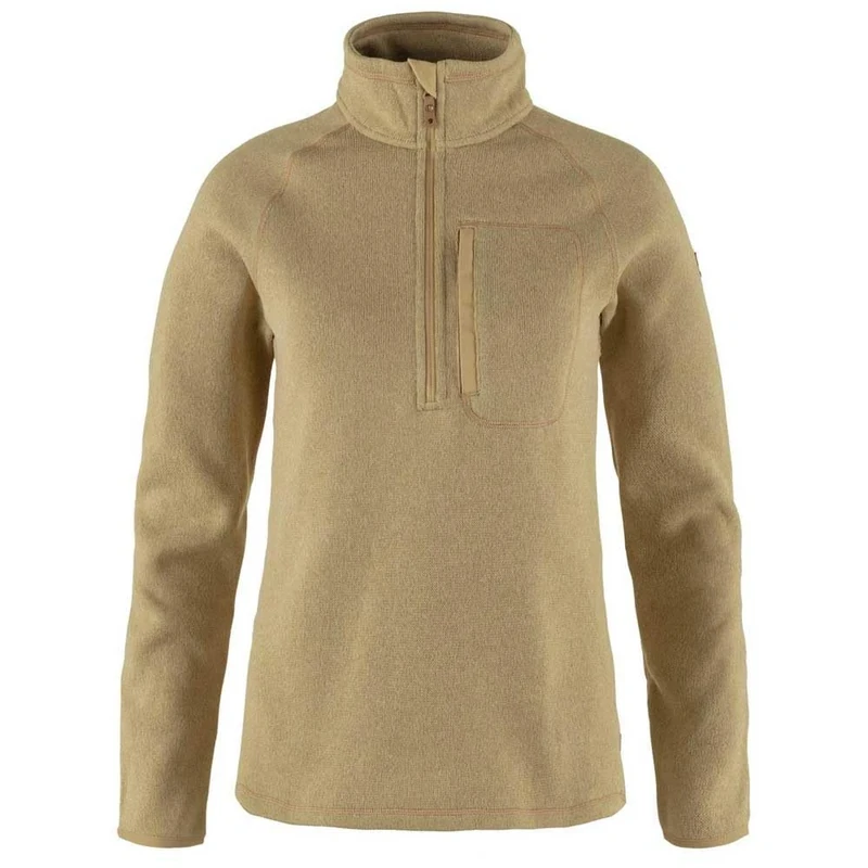 Fjallraven 87155-196 Övik Fleece Half Zip W Sweatshirt Women's Dune Beige Size XXS