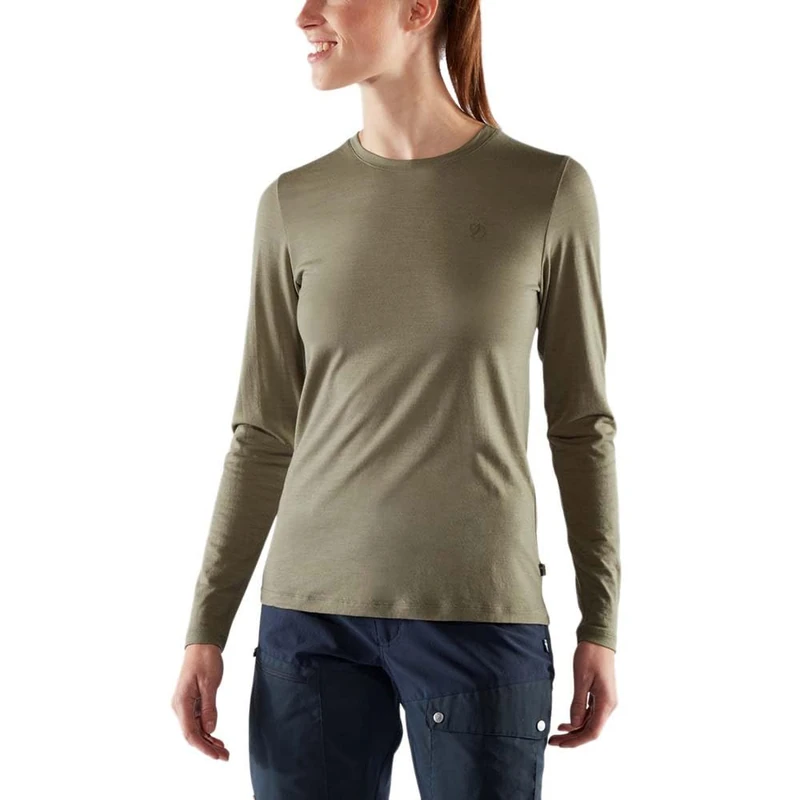 FJALLRAVEN 84102-625 Abisko Wool LS W Sweatshirt Women's Laurel Green Size M