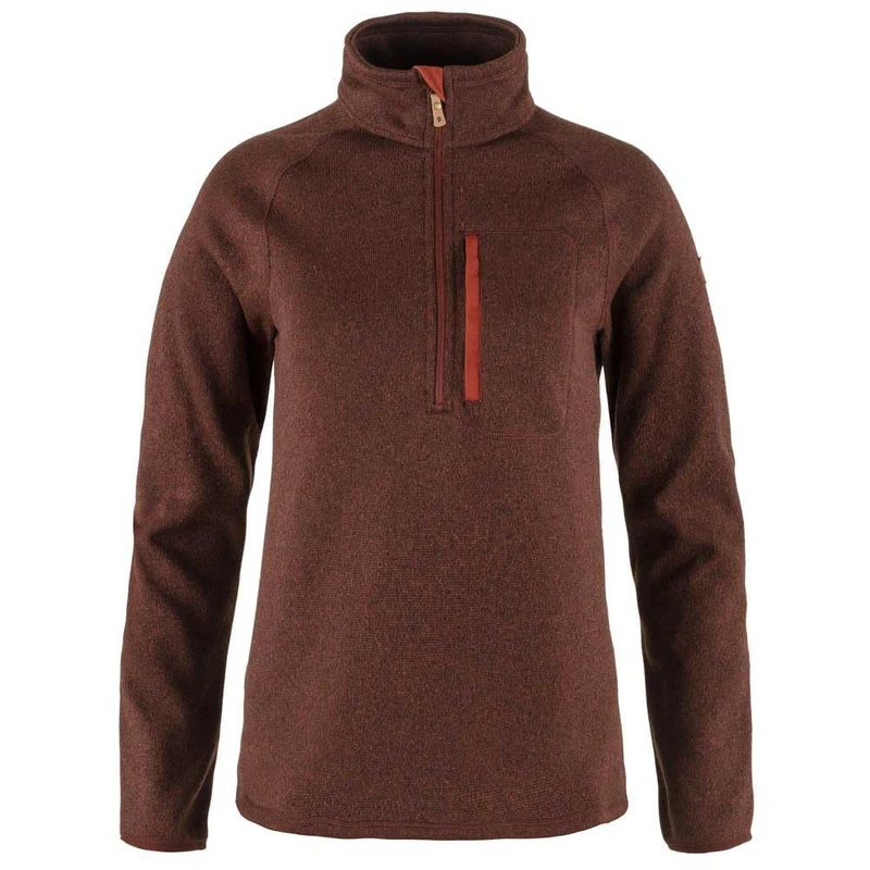 Fjallraven 87155-215 Övik Fleece Half Zip W Sweatshirt Women's Autumn Leaf Size M