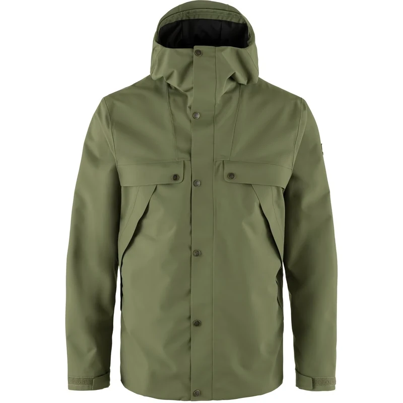 Fjällräven Övik Men's Hydratic Jacket Rain Jacket Hardshell Jacket, Green, M