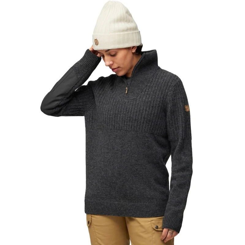 FJALLRAVEN 86993-030 Övik Half Zip Knit W Sweatshirt Women's Dark Grey Size XXS
