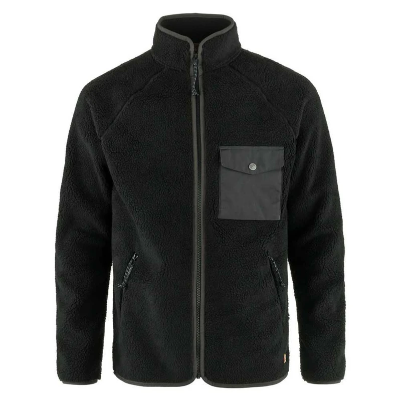 Fjallraven 84158-550-030 Vardag Pile Fleece M Sweatshirt Men's Black-Dark Grey Size XXL