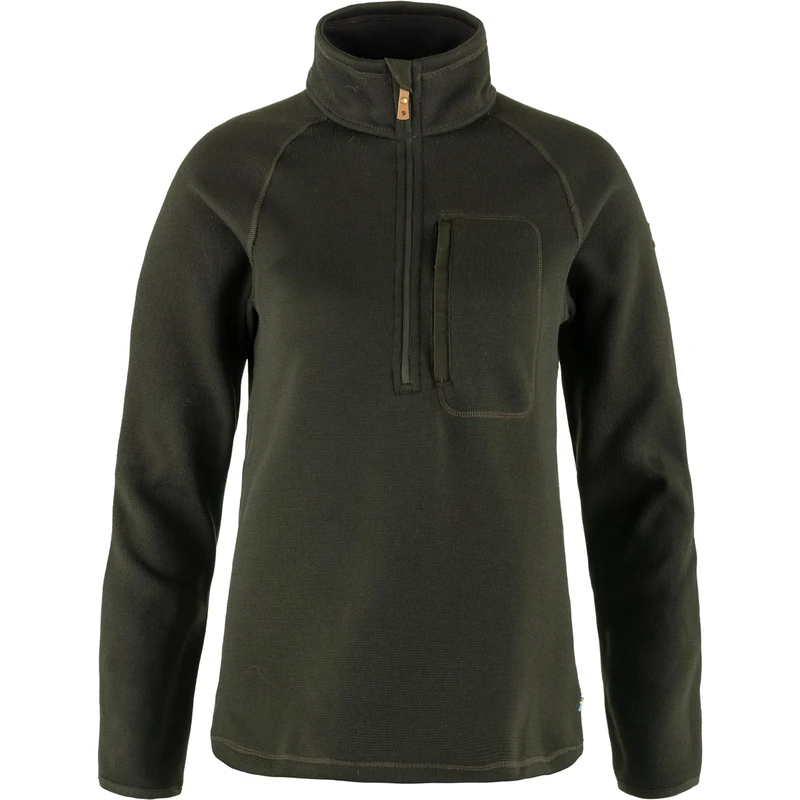 Fjallraven 87155-662 Övik Fleece Half Zip W Sweatshirt Women's Deep Forest Size XXL