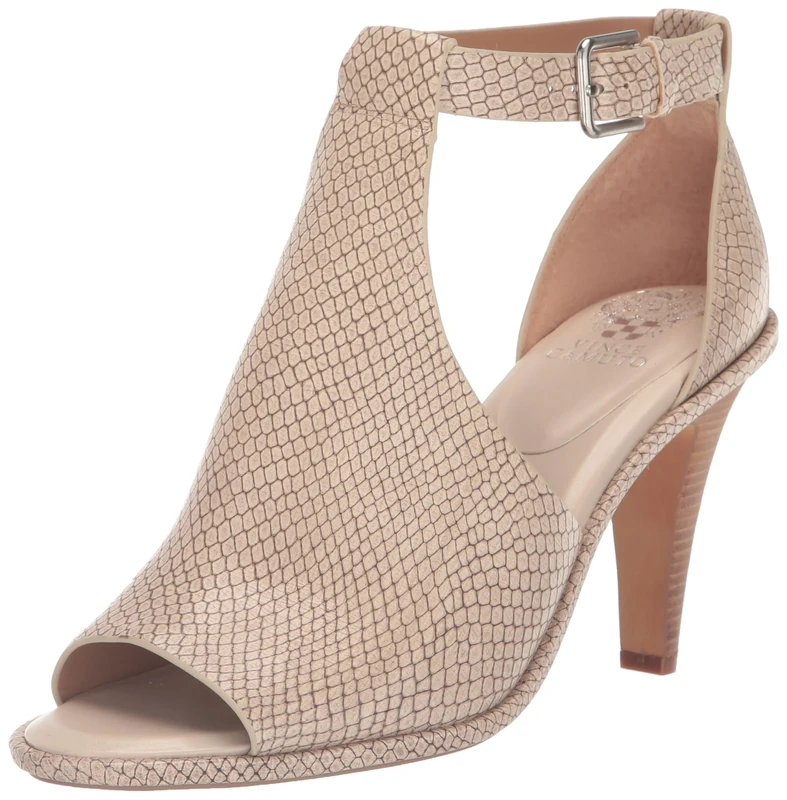 Vince Camuto Women's Frasper Buckle High Heel Bootie Ankle Boot, Bone, 6 UK