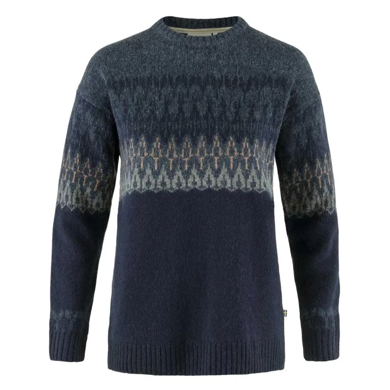 Fjallraven 86992-555-560 Övik Path Knit W Sweatshirt Women's Dark Navy-Navy Size XXS