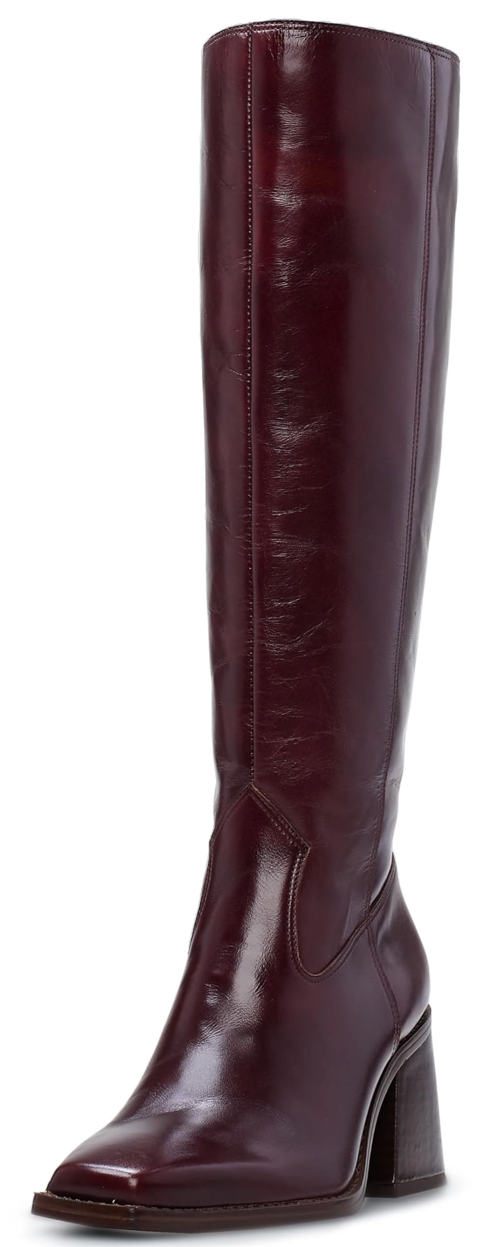 Vince Camuto Women's Sangeti Stacked Heel Knee High Boot Fashion, Dark Mahogany, 5.5 UK