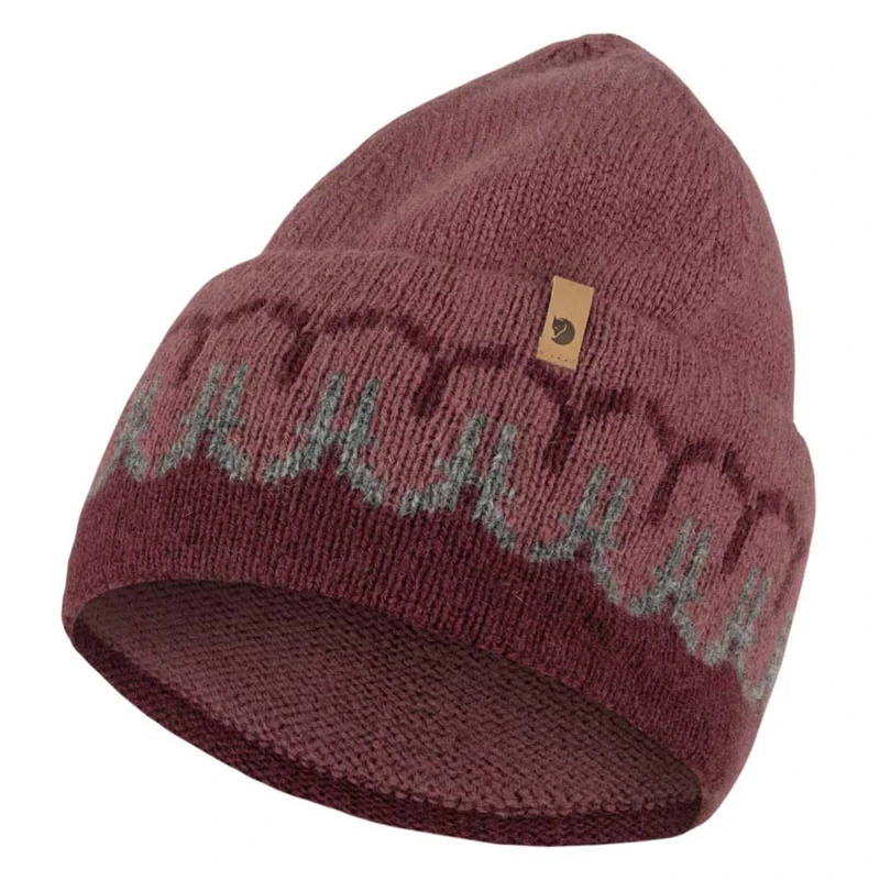 Fjallraven 87167-356-410 Övik Path Knit Beanie/Övik Path Knit Beanie Hat Unisex Dark Garnet-Mesa Purple Size OneSize