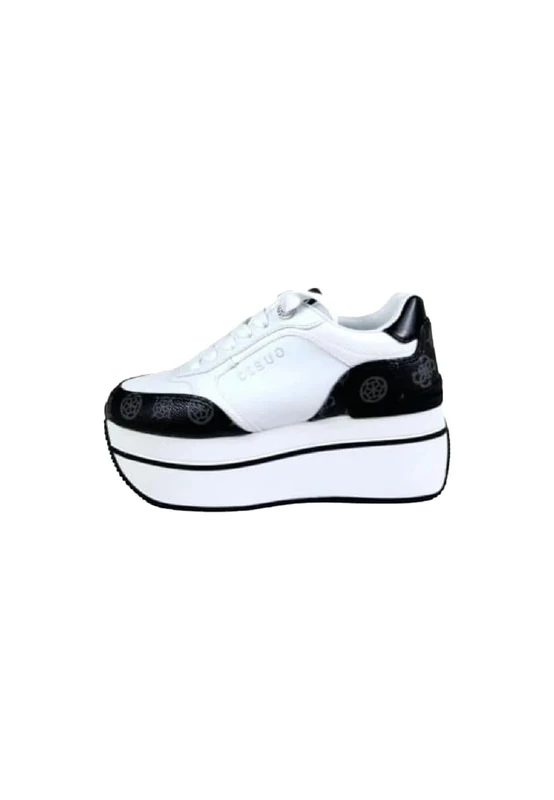 GUESS Women's Luchia Sneaker, White Multi, 5.5 UK