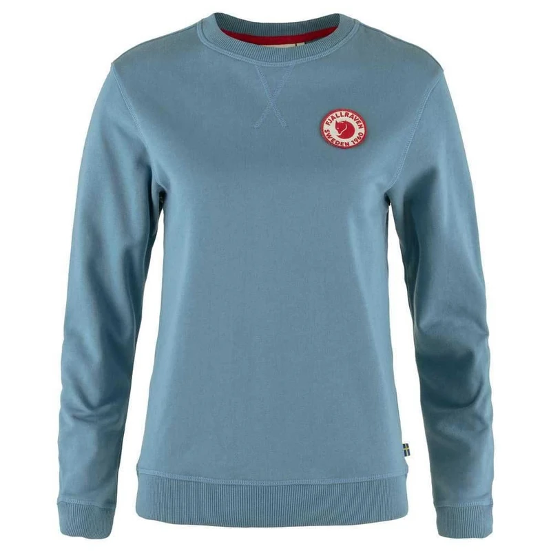 Fjallraven 87230-543 1960 Logo Badge Sweater W Sweatshirt Women's Dawn Blue Size L