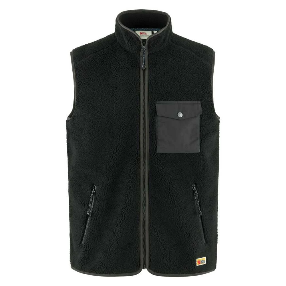 Fjallraven 87073-550-030 Vardag Pile Fleece Vest M Sweatshirt Men's Black-Dark Grey Size m