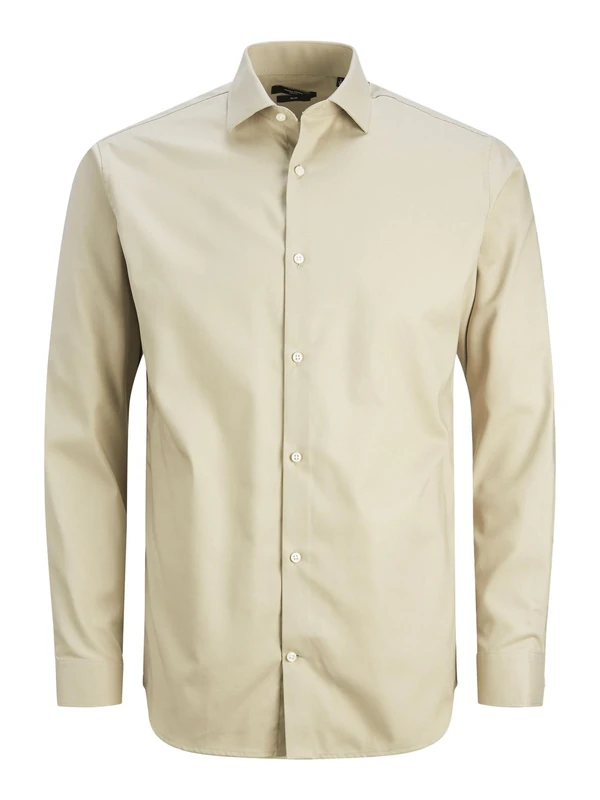 JACK & JONES Male Shirt Slim Fit Shirt, Pure Cashmere/fit: Slim fit, L