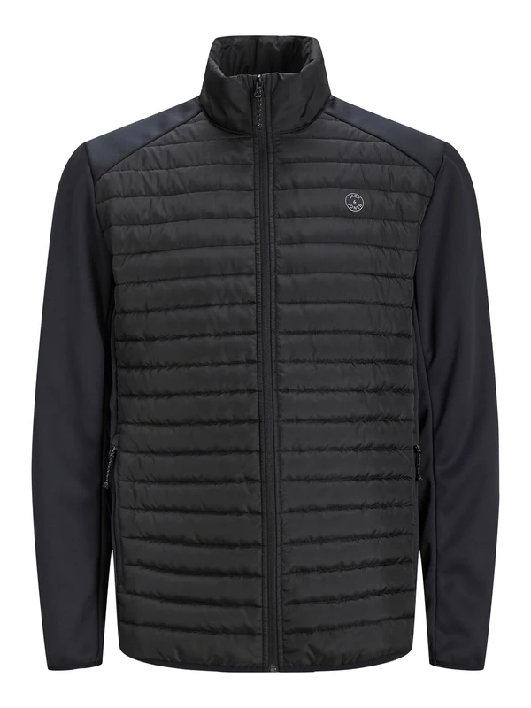 Jack&Jones Men's Jjemulti Quilted Collar NOOS Quilted Jacket, Black/Detail: Set-in Sleeves, S, Black/Detail: Set-in Sleeves, S