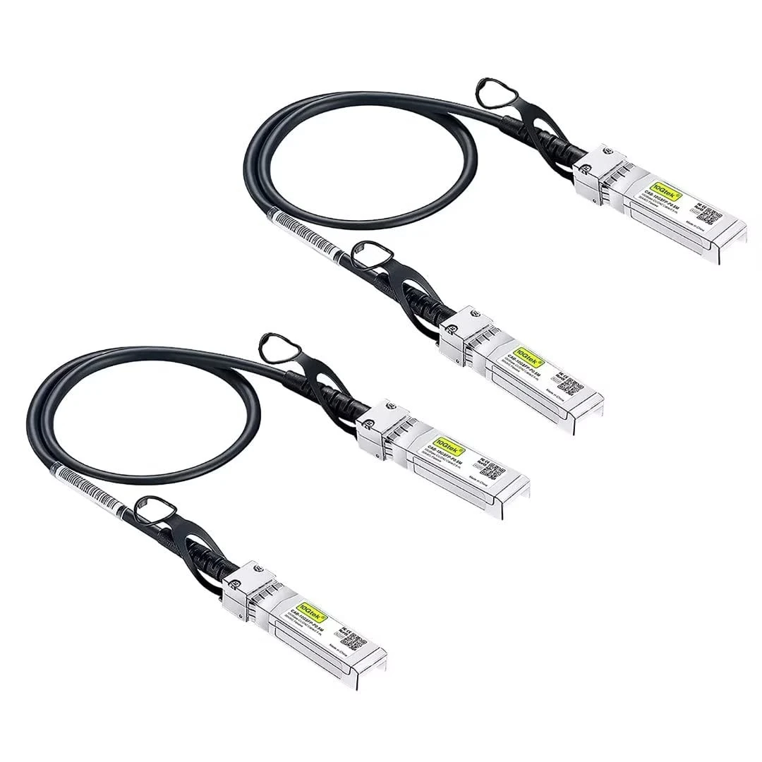 10Gtek [Pack of 2 SFP+ DAC Twinax Cable 0.3m(0.98ft), 10G SFP+ to SFP+ Direct Attach Copper Patch Passive Cable for Cisco, Ubiquiti UniFi, TP-Link, Netgear, D-Link, Zyxel, Mikrotik and More