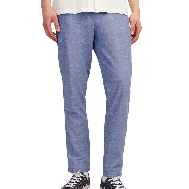JACK & JONES Jpstace Jjsummer Linen Blend Pant Sn, Faded Denim, 33 W/32 L
