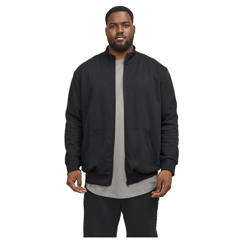 JACK & JONES Jjepaulos Sweat Zip Noos, black, M