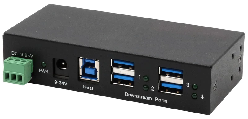 Exsys EX-1244HMS 4 Port USB 3.2 Gen 1 HUB Din-Rail Kit und Wand VIA VL813 Chipset