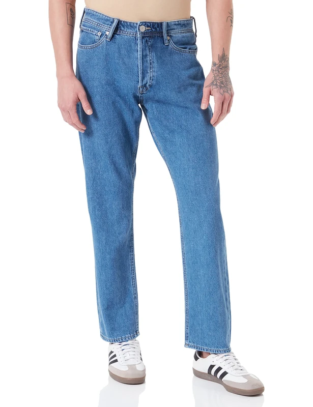 JACK & JONES Male Relaxed Fit Jeans JJICHRIS Jjoriginal SBD 333 Relaxed Fit Jeans, Blue Denim, 28 W/32 L