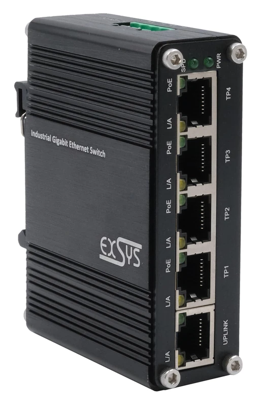 EXSYS EX-62020PoE 5-Port PoE Industrial Ethernet Switch