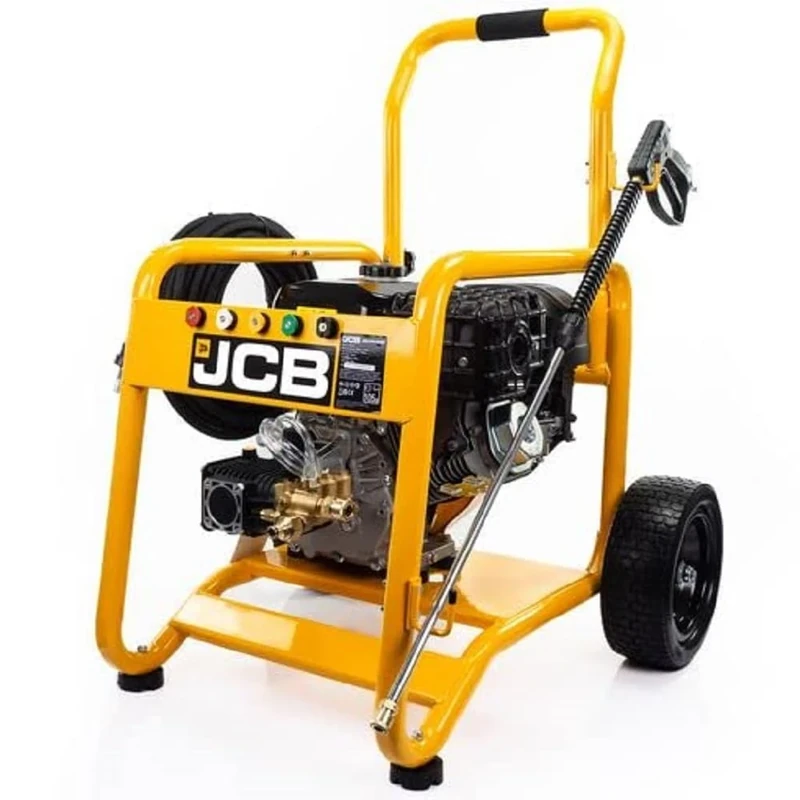 JCB Petrol Pressure Washer, 4000psi / 276bar, Powerful 15hp JCB Petrol Engine, Triplex AR Pump, Quick Release Connectors with 5 Nozzle, Puncture Proof Tyres