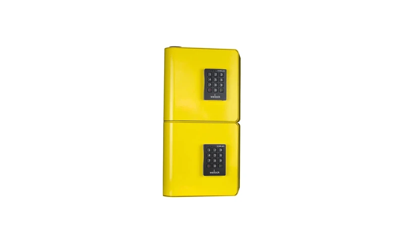 Welock 3760375821002 Charging Station Phones of 2 lockers Yellow RAL 1018 Black Code Locks Smartphones, 20x40x15cm - Image 1