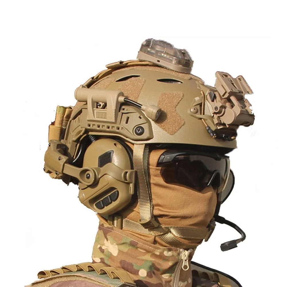 XLLYBZ Fast Tactical Helmet Set, with Tactical Multifunctional NVG Mount, EPP Pad, for Outdoor CS Paintball Hunting Cosplay Halloween (Color : Mud D)