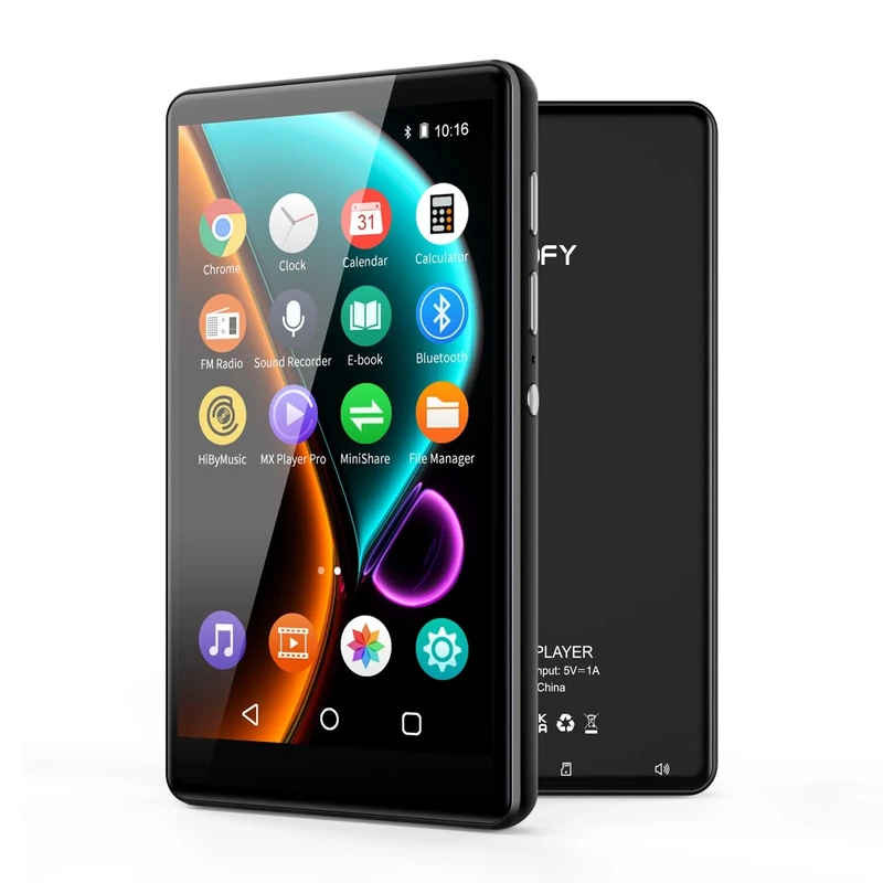 80GB MP3 player with Bluetooth and WiFi, SWOFY 4.0" Full Touch Screen MP3 MP4 player,Digital Music Player with FM radio, Recorder, E-book, Browser (Black)