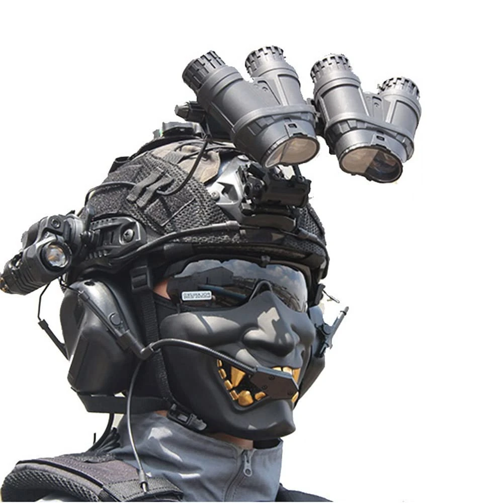 XLLYBZ Tactical Fast Helmet Set, with Tactical Multifunctional NVG Mount Tactical Gear, for Outdoor Airsoft Paintball Cosplay CS Game Gear (Color : E)