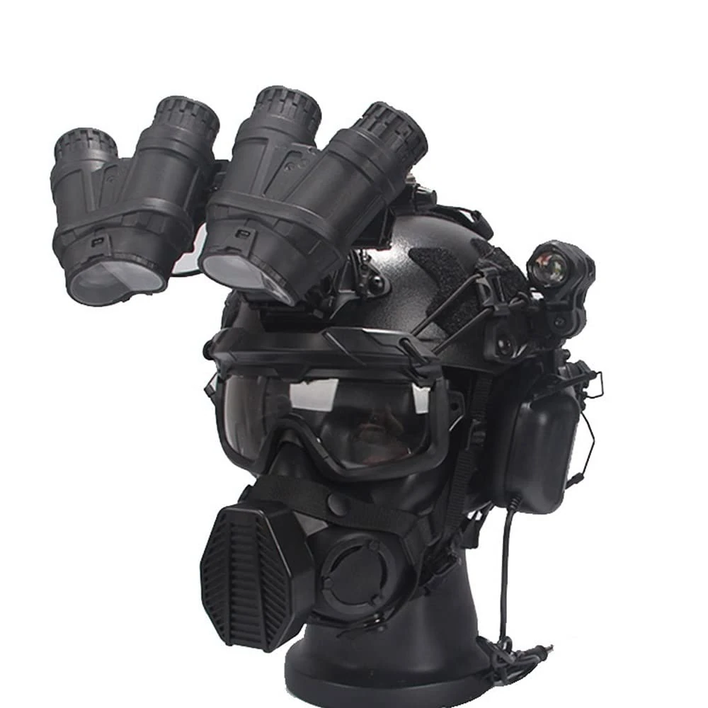 XLLYBZ Fast Tactical Helmet Set, Tactical Goggles Full Protect Face Mask EPP Pad, for Outdoor Airsoft Paintball Cosplay CS Game Gear (Color : BK F)