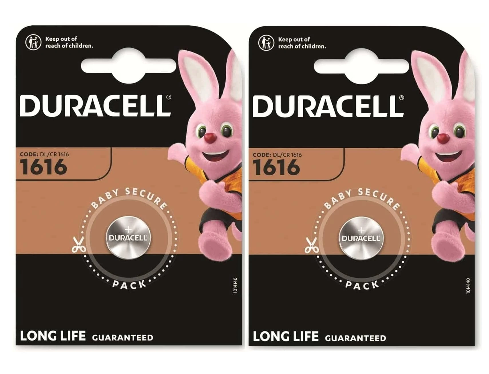 2X Duracell 1616 Lithium (2 Blister Packs of 1 Battery) 2 Batteries