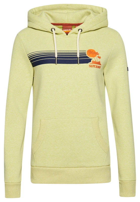 Superdry Women's Vintage Outdoors Sports Hooded Sweatshirt, Light Green Snowy, XXS