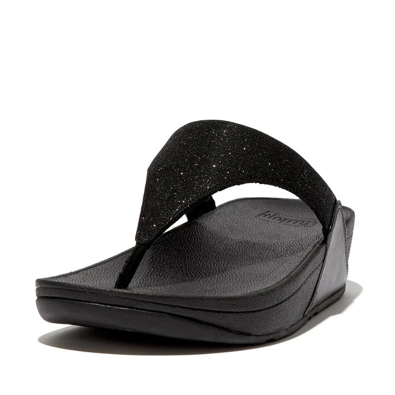 Fitflop Lulu Shimmerlux Black Sandals, Black, 3 UK - Image 1