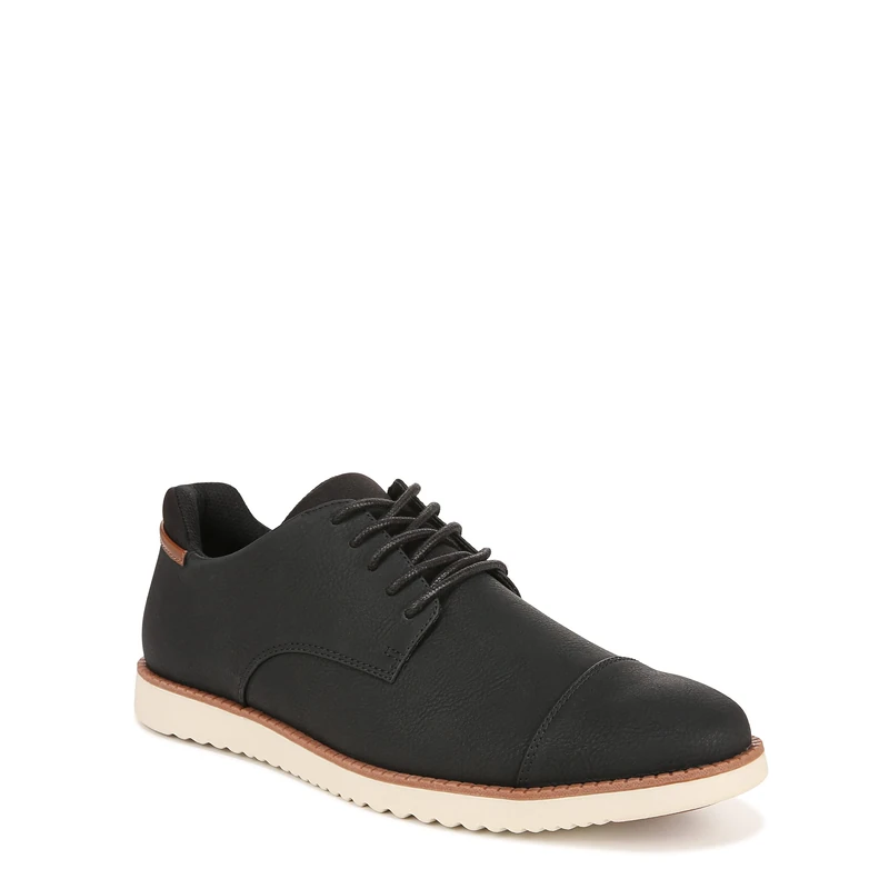 Dr. Scholl's Shoes Men's Sync Cap Toe Oxford, Black Smooth, Wide - Image 1