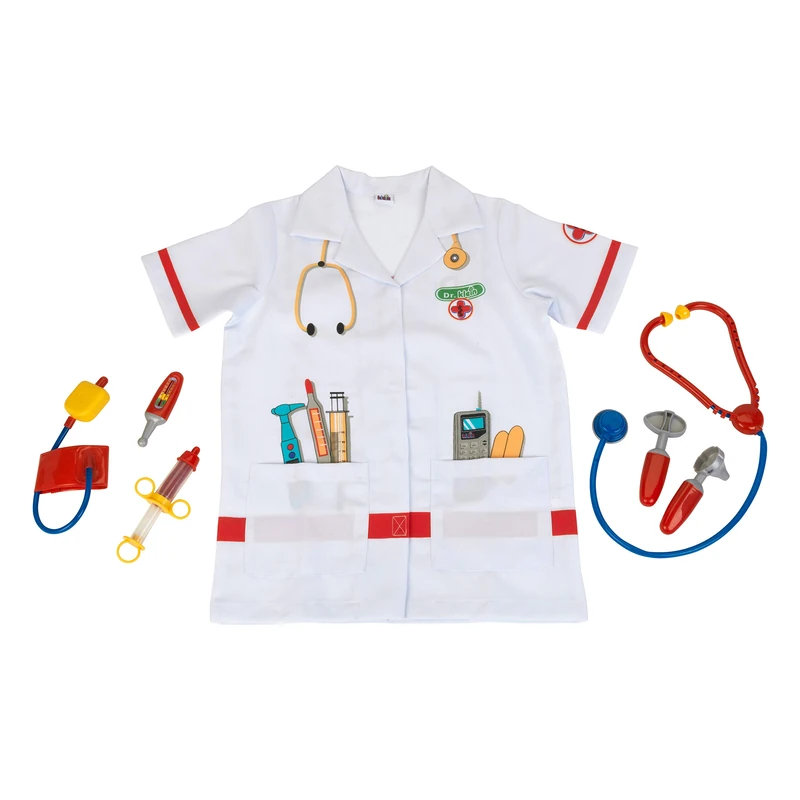 Theo Klein 4312 Doctor's Coat I One Size Doctor's Coat I Incl. Blood pressure meter, stethoscope, syringe and much more I For children from 3 to approx. 6 years - Image 1