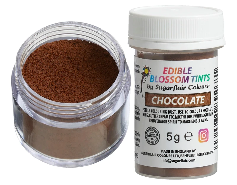 Sugarflair Food Colouring Powder Dust Chocolate Blossom Tint, Use on Cake Decorations or Colour Sugarpaste, Fondant, Icing, Chocolate, Buttercream, Royal Icing, Macarons and More! - 5g