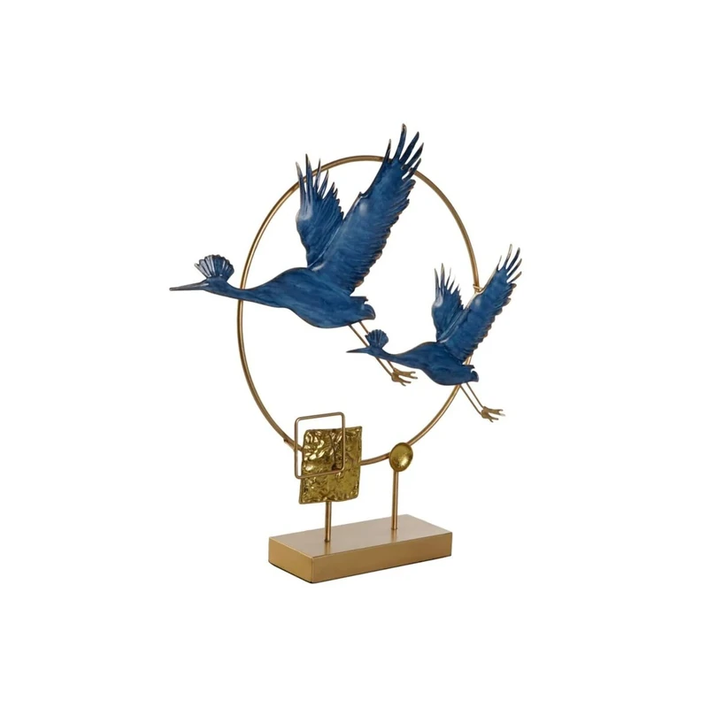 DKD Home Decor Decorative Figure 51 x 9 x 51 cm Blue Gold Bird