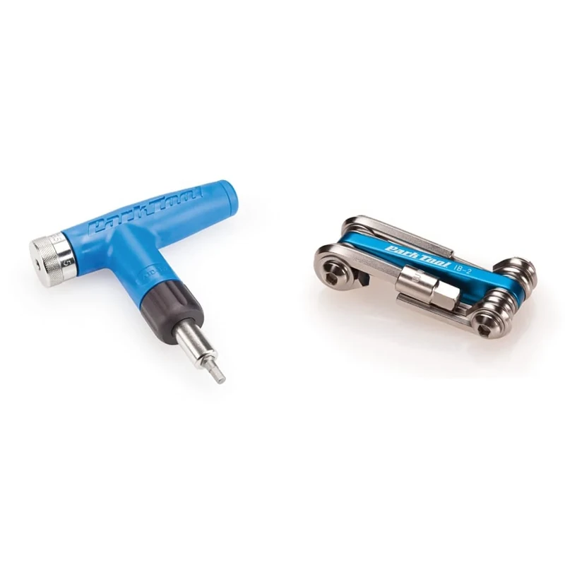 Park Tool ATD-1.2 - Adjustable Torque Driver Tool,Blue & IB-2 I-Beam Mini Fold-Up Hex Wrench Screwdriver and Star-Shaped Wrench Set Tool, Blue