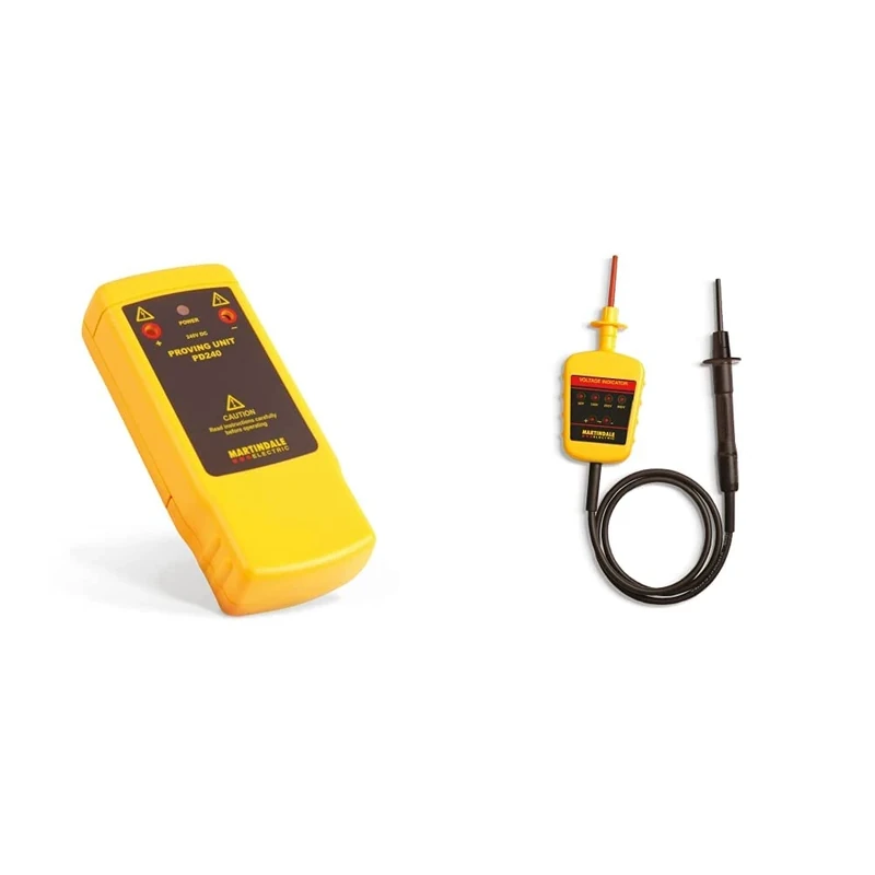 Martindale PD240 240 V Proving Unit, Yellow & VI13800 Safety Voltage Indicator, Yellow