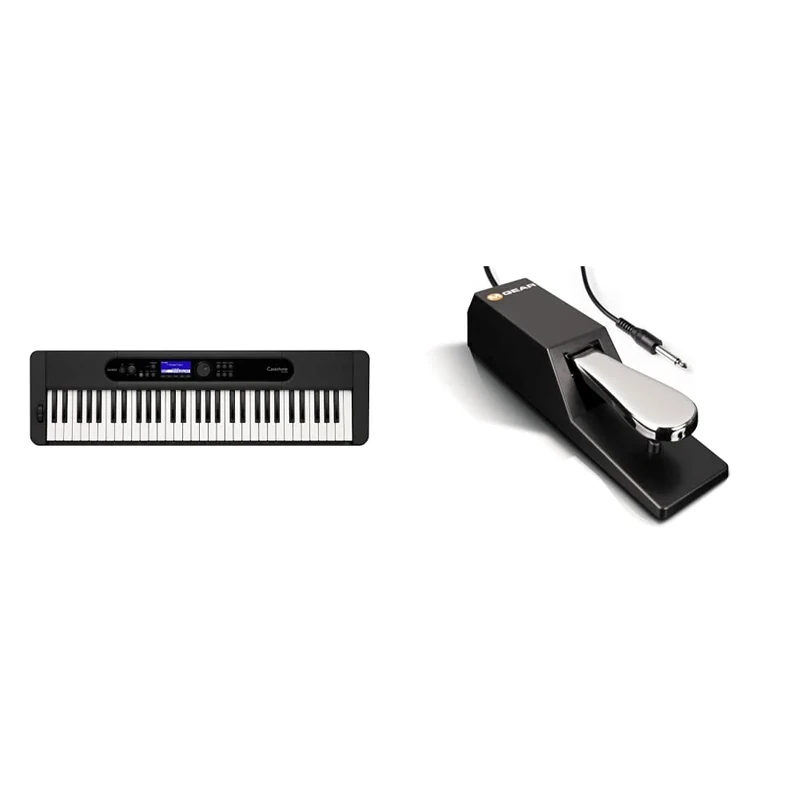 Casio CT-S400 Touch Response Keyboard Piano, CT-S400C5, Black & M-Audio SP-2 - Universal Sustain Pedal with Piano Style Action, The Ideal Accessory for MIDI Keyboards, Digital Pianos
