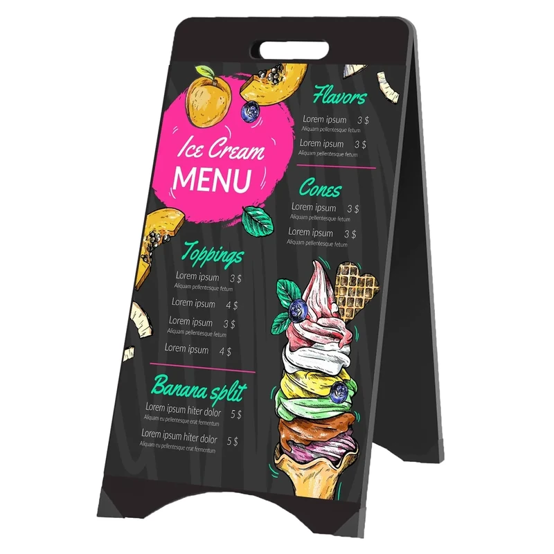 A-Frame Chalkboard Sign 15 x 30 Double Sided Displays Floor Standing Chalkboard Sturdy Sidewalk Sign Sandwich Board Foldable Standing Outdoor Blackboard for Restaurant, Wedding, Business
