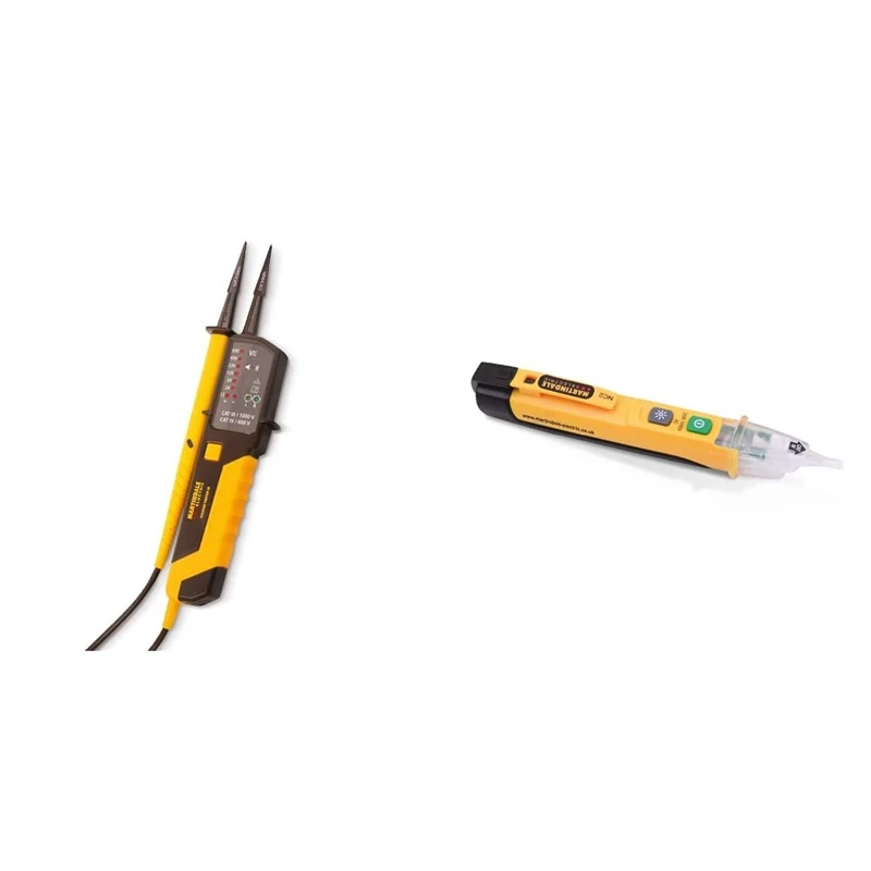 Martindale VT25 Two Pole Voltage and Continuity Tester, Yellow & Martindale Electric NC2 Non-contact Voltage Tester
