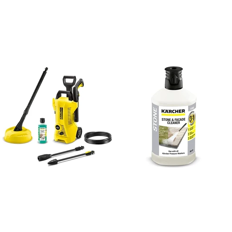 Kärcher K 2 Power Control Home high-pressure washer: Intelligent app support - the practical solution for everyday dirt - incl. Home Kit, Pack of 1 & 62957650 3-in-1 Stone Plug and Clean - Black