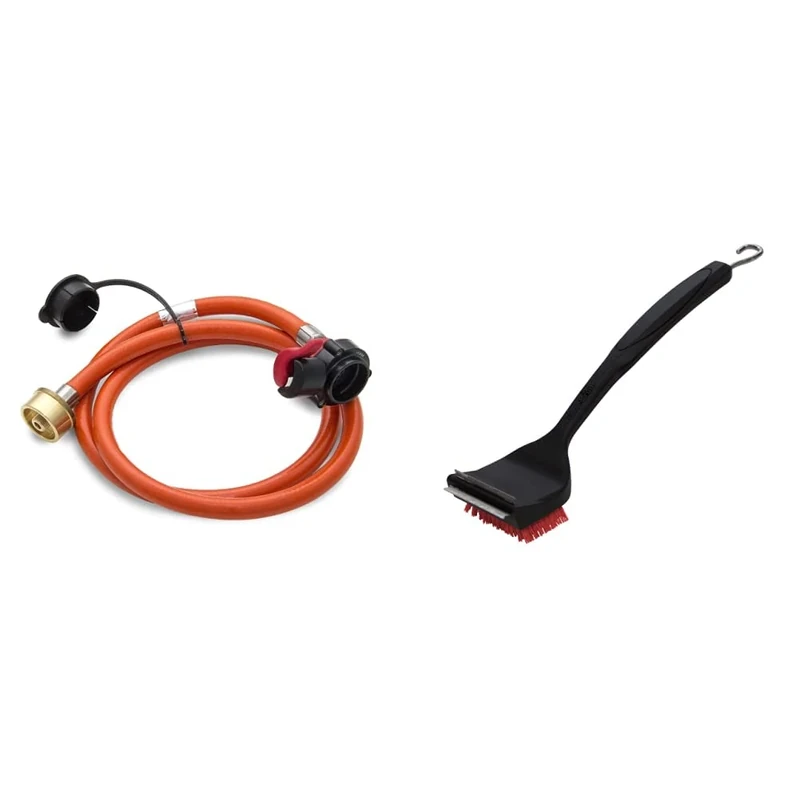 Char-Broil 140 532 - Hose and Regulator Adaptor Kit for 180 Patio Bistro and X200 Grill2Go Grills. & 140 533-2-in-1 "Cool-Clean Grill Cleaning Brush and Scraper.