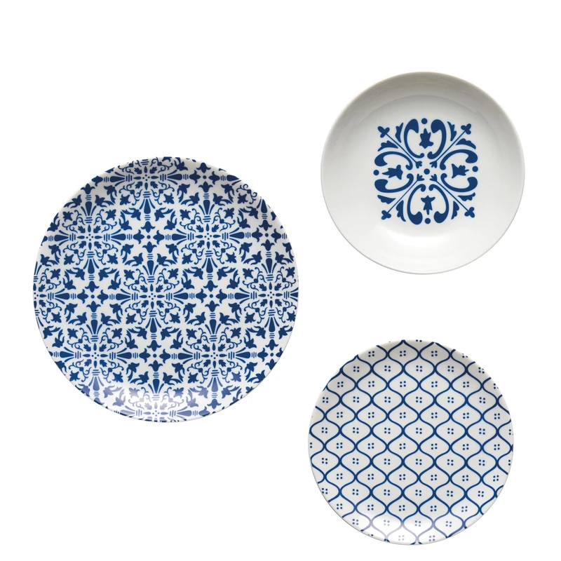Guzzini - LE MAIOLICHE Set of 6 Table Places, Dinner Plates, Deep Plates, Fruit/Dessert Plates - Mediterranean Blue - 10290976 - Image 1