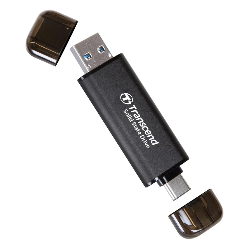 Transcend ESD310 256GB Dual USB-C/A External SSD 1050MB/s Ultra-Fast Drive for iPhone 17/16/15, MacBook, iPad & PC | Fast File Transfer TS256GESD310C