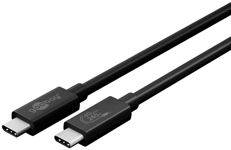 Goobay 0.7m USB-C to USB-C USB4 Cable Gen 3x2, 240W Fast Charging, 40Gbps Data Transfer, 8K@60Hz, Certified USBC 4.0, Round Design