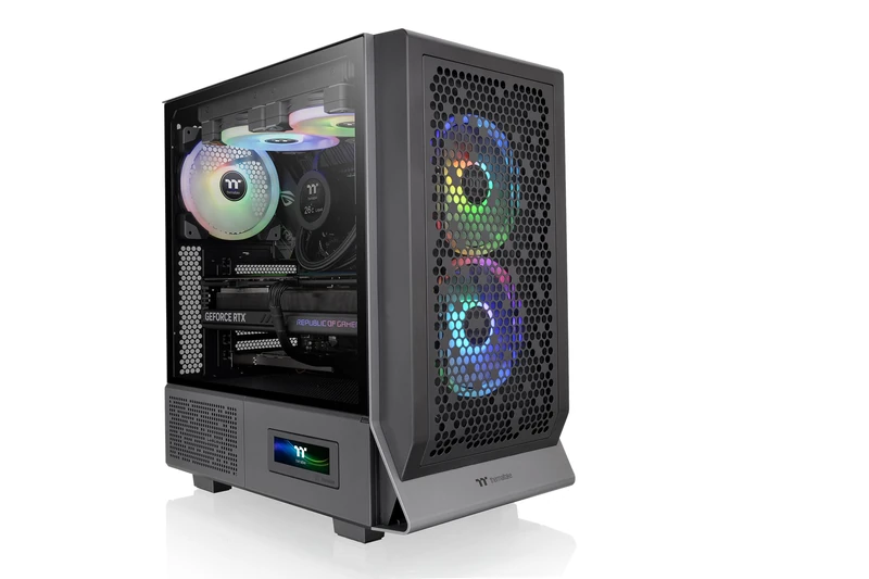 Thermaltake Ceres 300 Black/Mid Tower E-ATX Computer Case with Tempered Glass Side Panel/ 2xCT140 ARGB Fan Preinstalled/Rotational PCIe Slots/ 3 Years Warranty - Image 1